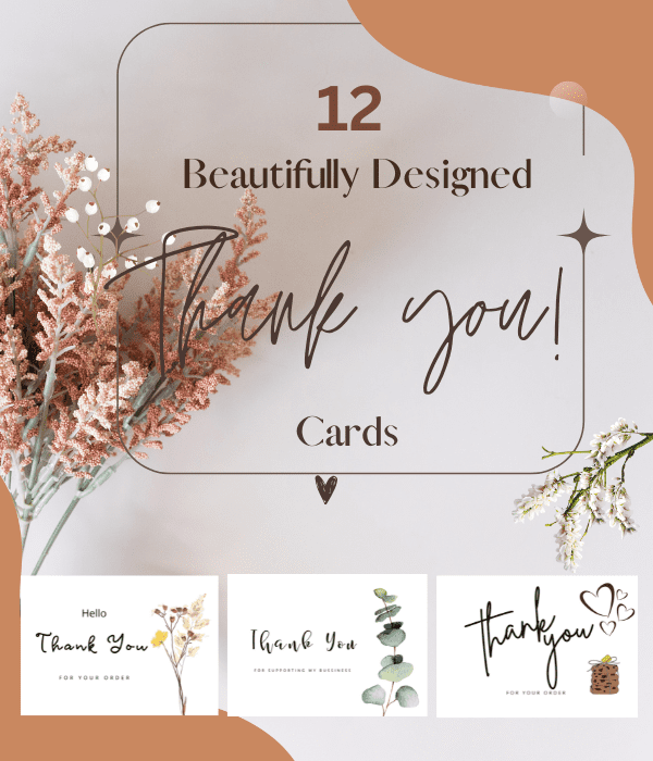 12 Thank You Cards Variety Pack: Includes Commercial License
