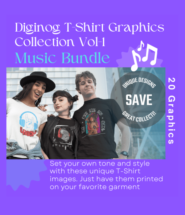T-Shirt Images Vol 1: Music: Includes Commercial License