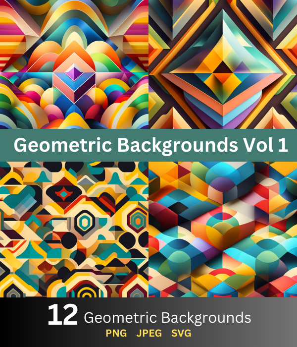 12 Geometric Background Images: Commercial License Included