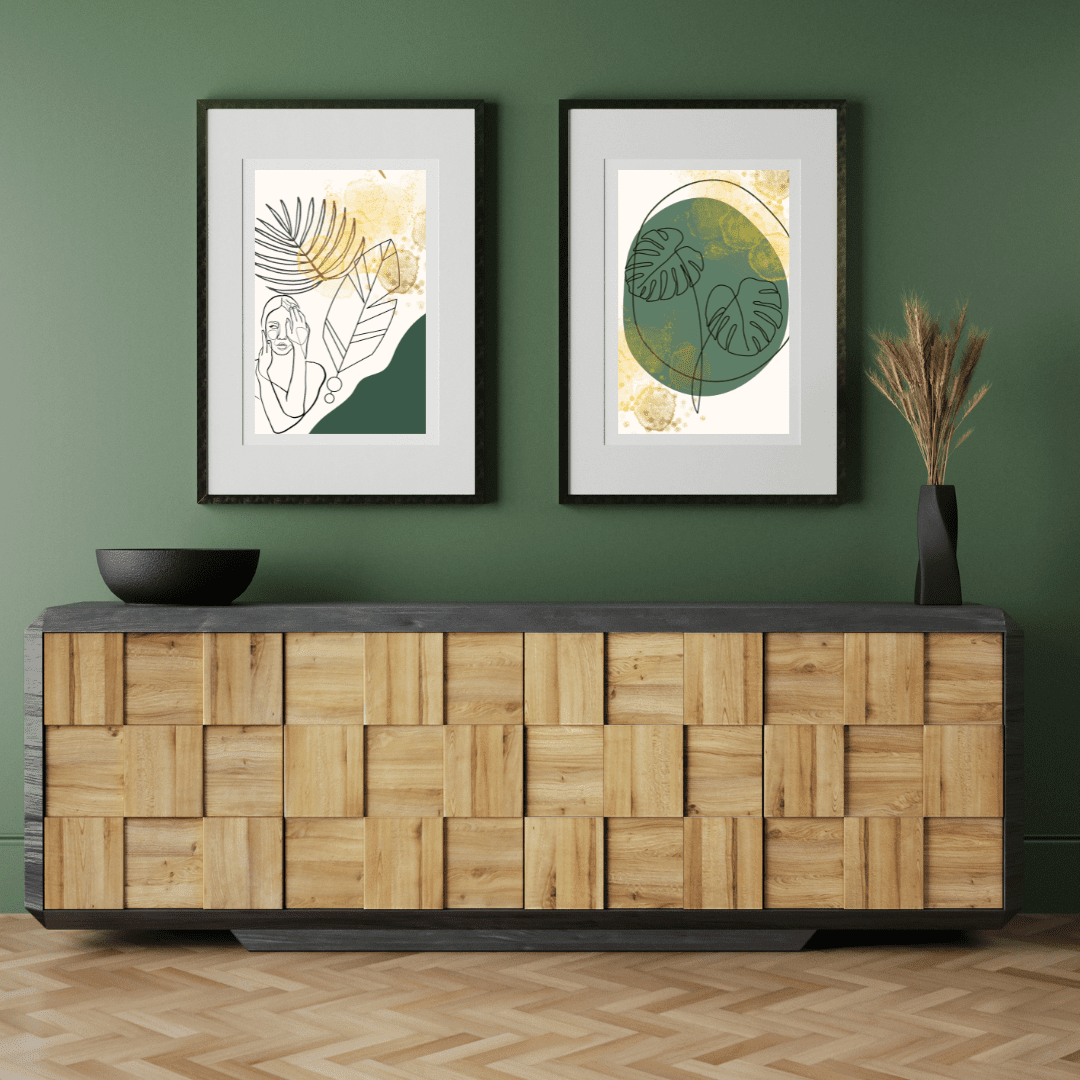 Set Of 8 Minimal Floral Wall Art Pieces