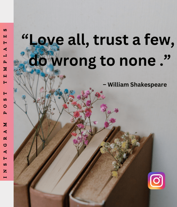 Instagram Love Quotes Editable Templates